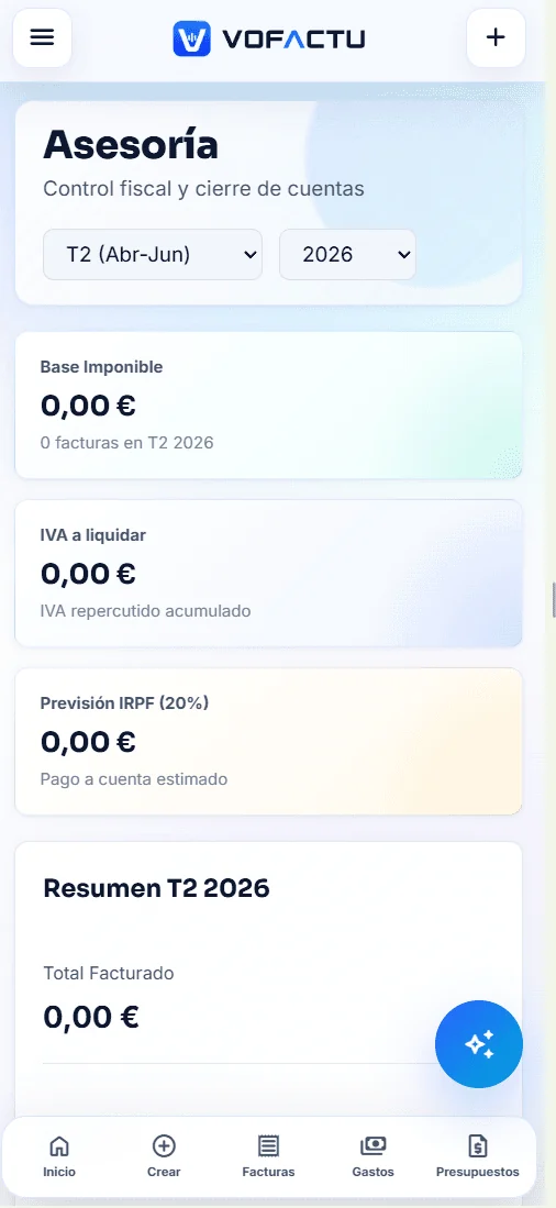 Interfaz de Asesoría VoFactu